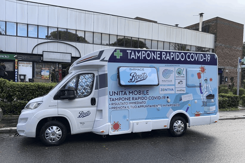 Test Covid-19: le farmacie Boots di Roma organizzano una unità mobile