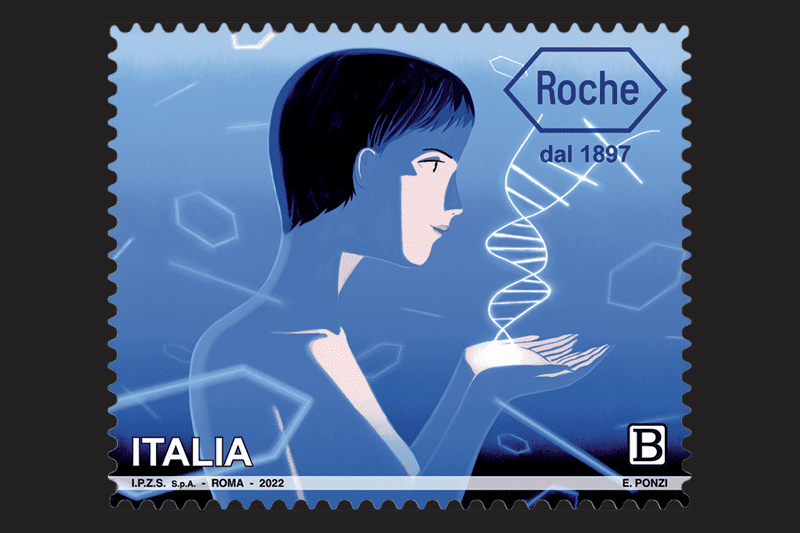 Il primo francobollo per onorare l’impegno per la salute di un’azienda farmaceutica va a Roche